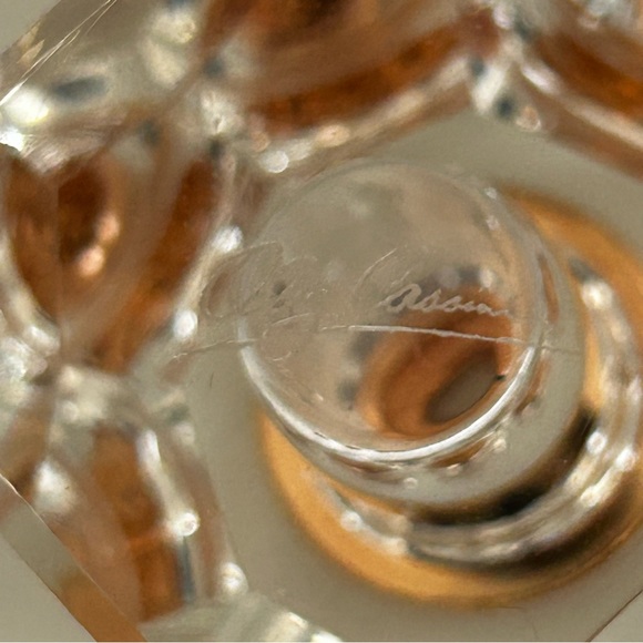 OLEG CASSINI Crystal Scent Bottle ROSE 2 Laser Engraved Signature - Picture 8 of 16